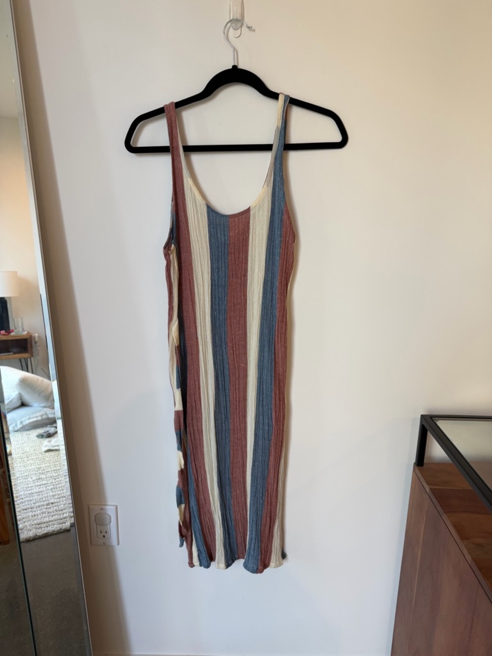 Zulu & Zephyr Striped Knit Midi Dress - Blue, Cream & Rust